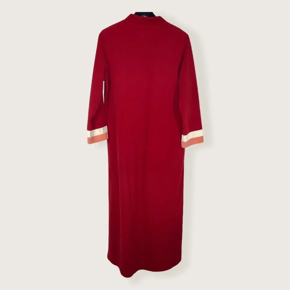 Vintage 60s Vanity Fair Long Sleeve Zip Up House Dress Robe Large - Picture 4 of 13